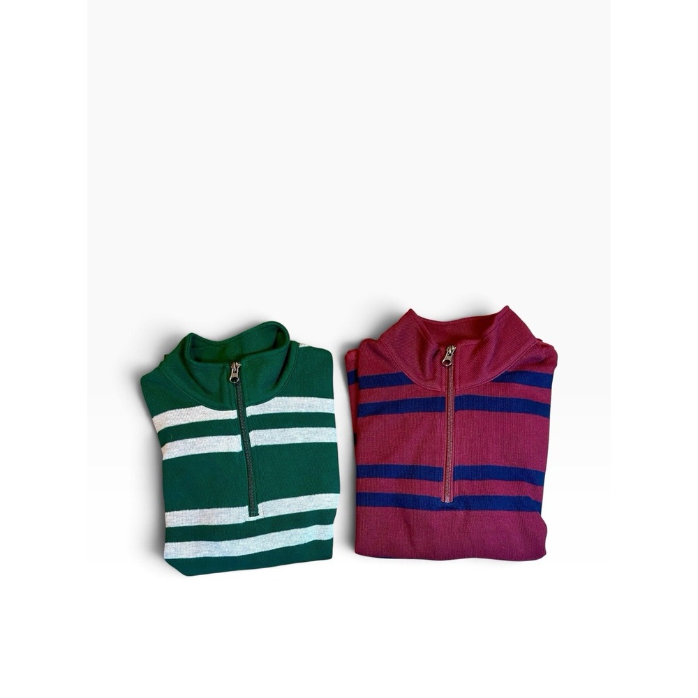 GAP Lot Of 2 1/4 Zip Up Pullover Thin Sweater Boy's Size M Striped